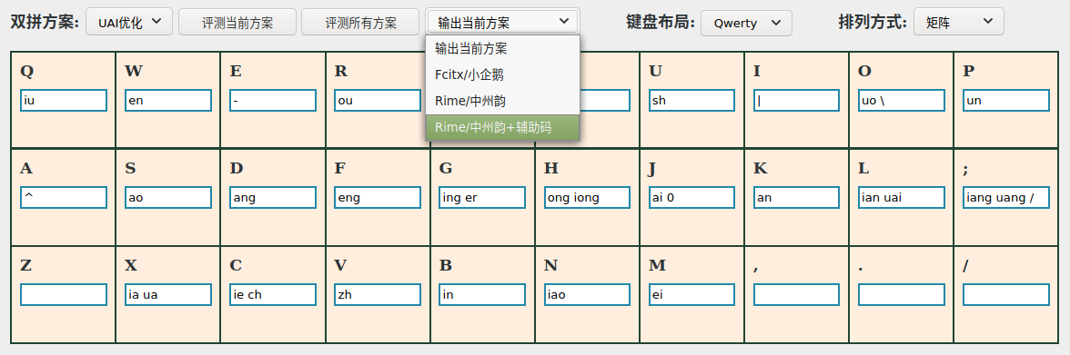 输出方案